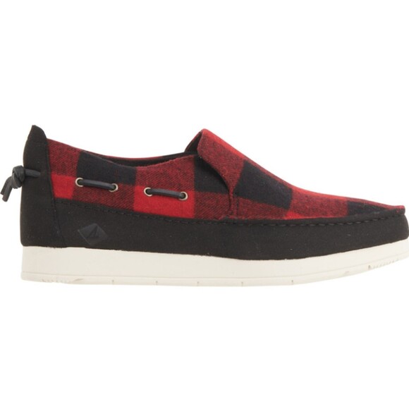 Sperry Top Sider Mens size 10 Slip On Shoes Moc Sider Red Plaid Wool New in Box main image 7